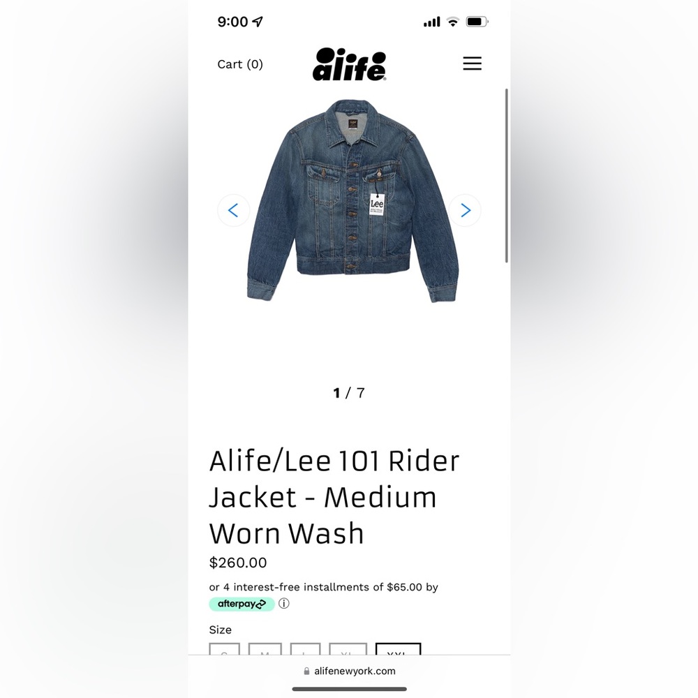Alife/Lee 101 Rider Jacket - Medium Worn Wash selvedge denim irregular?
